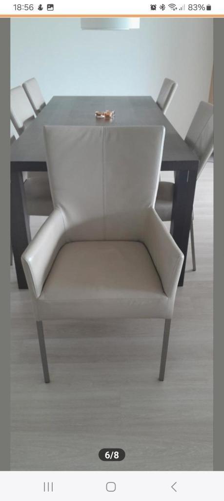 Lichte eetkamer stoelen in 2 varianten, Huis en Inrichting, Stoelen, Zo goed als nieuw, Vijf, Zes of meer stoelen, Leer, Overige kleuren