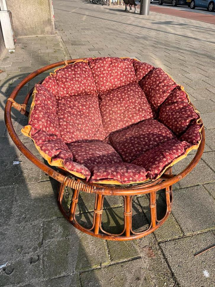 Papasan Loungestoel Rotan, Huis en Inrichting, Stoelen, Gebruikt, Eén, Riet of Rotan, Bruin, Ophalen