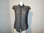 Versace jeans couture vintage blouse medusa knoop IT 46, Maat 38/40 (M), Verzenden, Versace, Grijs