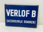 Verlof B emaille reclamebord - antiek - topstaat, Ophalen of Verzenden