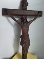 14095)  mooi antiek houten kruisbeeld   55x32 cm, Antiek en Kunst, Ophalen of Verzenden