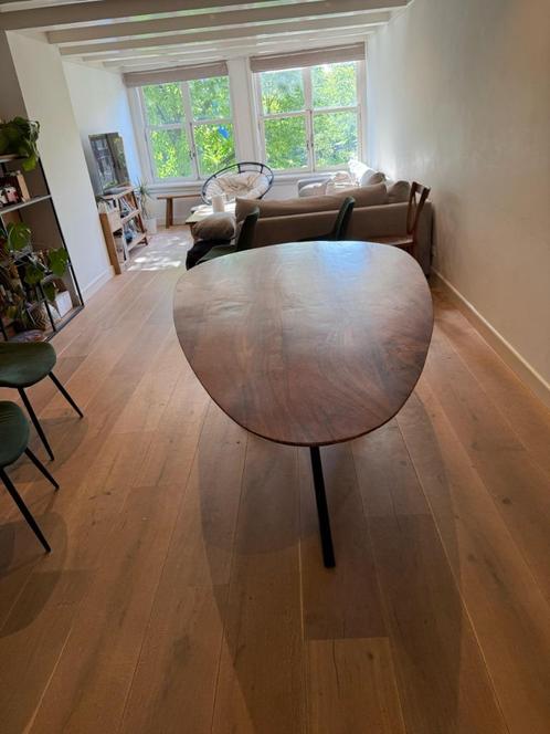 Houten eettafel (druppel), Huis en Inrichting, Tafels | Eettafels, Gebruikt, 100 tot 150 cm, 200 cm of meer, Vijf personen of meer