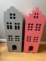 Hema grijs en roze grachtenpand poppenhuisjes, Kinderen en Baby's, Speelgoed | Poppenhuizen, Ophalen, Zo goed als nieuw, Poppenhuis