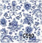 Servetten decoupage/b. journal * bloem delfts blauw C590, Hobby en Vrije tijd, Knutselen, Verzenden, Nieuw, Materiaal