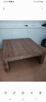 Te koop rieten salontafel, Ophalen, 50 tot 100 cm, Vierkant, 50 tot 100 cm