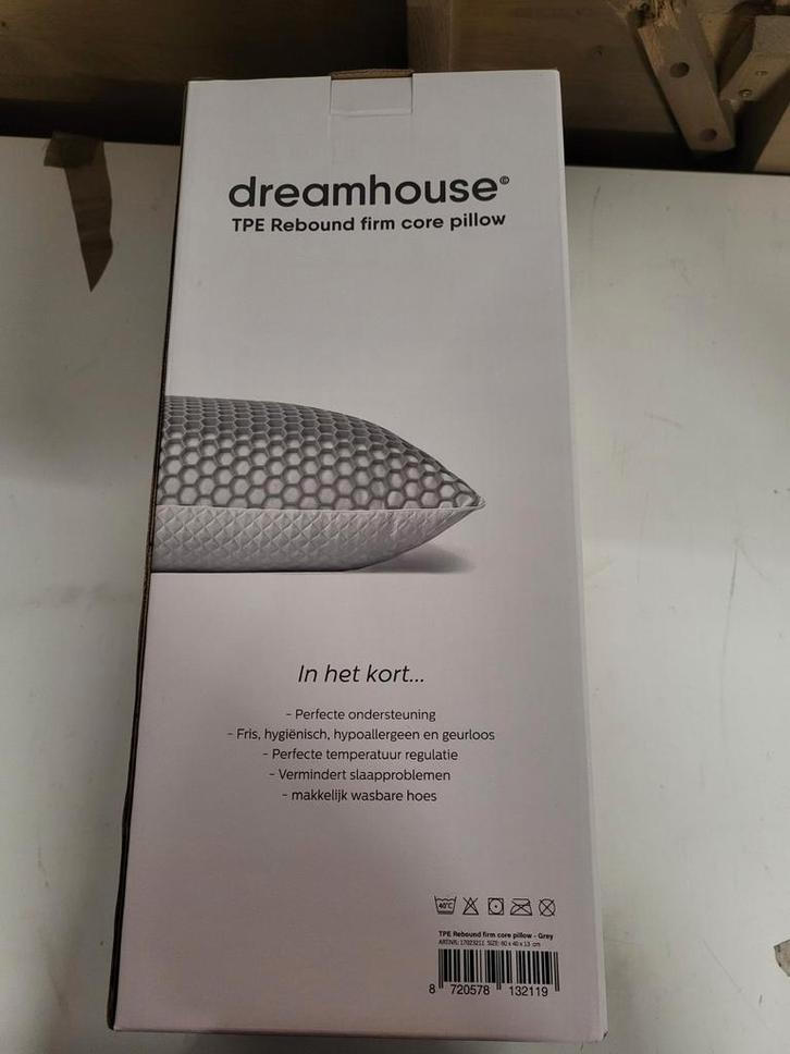 Dreamhouse TPE Rebound Kussen - Nieuw in doos!, Huis en Inrichting, Slaapkamer | Beddengoed, Nieuw, Kussen, Eenpersoons, Grijs