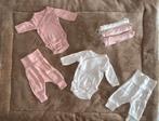 Babykleding maat 44 - set van 5 romper en broek roze tot wit, Kinderen en Baby's, Babykleding | Prematuur, Ophalen, Zo goed als nieuw