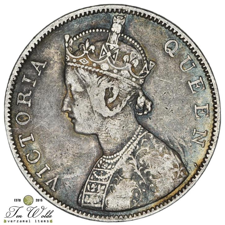 Brits-Indië 1 Rupee 1862, Postzegels en Munten, Munten | Azië, Losse munt, Zuid-Azië, Zilver, Ophalen of Verzenden