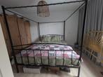 Hemelbed 180 cm | tweepersoons bed, Ophalen, Gebruikt, Zwart, Tweepersoons