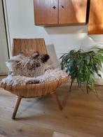 HK living - Retro rotan/bamboe stoel - Uniek design, Huis en Inrichting, Stoelen, Ophalen, Zo goed als nieuw, Bruin, Eén