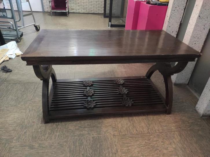 Indonesische hardhouten tafel, Huis en Inrichting, Tafels | Salontafels, Gebruikt, Minder dan 50 cm, 50 tot 100 cm, 50 tot 100 cm