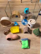 Dwerghamster accessoires en glazen kooi., Dieren en Toebehoren, Knaagdieren, Januari, Geslacht onbekend, Hamster