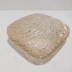 Vintage plafonnière bruinig glas, Gebruikt, ., Vintage, Ophalen of Verzenden