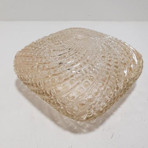 Vintage plafonnière bruinig glas, Huis en Inrichting, Lampen | Plafondlampen, Gebruikt, Glas, Ophalen of Verzenden