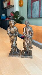 Antiek beeldje van mijnwerker en vrouw, Antiek en Kunst, Ophalen of Verzenden