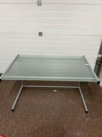 Glazen Bureau Tafel, Huis en Inrichting, Tafelonderdelen, Gebruikt, 100 tot 150 cm, Glas, Tafelblad