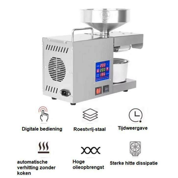 Oliepers met Temperatuurregeling voor pinda koolzaad vlas, Huis en Inrichting, Keuken | Keukenbenodigdheden, Nieuw, Ophalen of Verzenden
