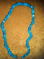 Vintage Aquamarijn Collier Draaislot, Gebruikt, Blauw, Ophalen of Verzenden, Steen of Mineraal