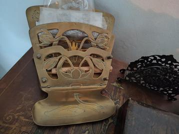 Art Nouveau Koperen messing Brievenhouder Antiek  beschikbaar voor biedingen