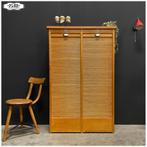 Vintage tweedeurs roldeurkast - Eiken - Archiefkast - Mooi!, Huis en Inrichting, Kasten | Roldeurkasten en Archiefkasten, Ophalen