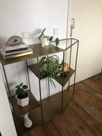 Wandrek stellingkast side table metaal goudkleurig, Ophalen, Zo goed als nieuw