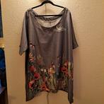 Tuniek met fantasie print (kasteel en bloemen) Maat 4XL, Blouse of Tuniek, Ophalen of Verzenden, Zo goed als nieuw, Grijs