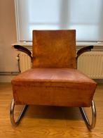 Originele Thonet SS 41 buisframe fauteuil, Minder dan 75 cm, Gebruikt, Leer, 50 tot 75 cm