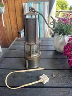 Mijnwerkerslamp met elektrich verlichtinglampje, Antiek en Kunst, Antiek | Lampen, Ophalen of Verzenden