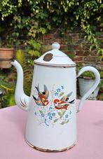 Emaille koffiepot met vogeltjes, Antiek en Kunst, Ophalen of Verzenden