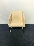 2 x prachtige leren Matteo Grassi Britt design fauteuil, Huis en Inrichting, Ophalen, Gebruikt, Minder dan 75 cm, Leer