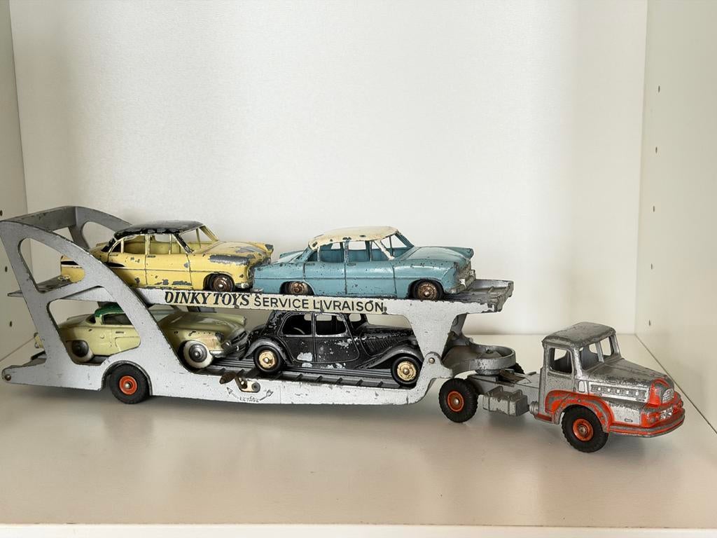 Dinky Toys Auto Transporter met Lading, Hobby en Vrije tijd, Modelauto's | 1:43, Ophalen of Verzenden, Gebruikt, Auto, Dinky Toys
