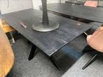 Tafel zwart mangohout 160 cm matrixpoot staal, Huis en Inrichting, Tafels | Eettafels, Ophalen, Nieuw, 50 tot 100 cm, Vijf personen of meer