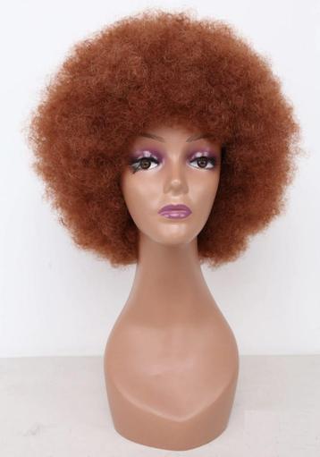 Bruine Rode Afro Pruik Krullen Haren Haar Dames Vrouwen beschikbaar voor biedingen