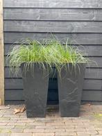 2 grote, mooie plantenbakken - Zwart/donkergrijs, Ophalen, Kunststof, Minder dan 60 cm, Vierkant