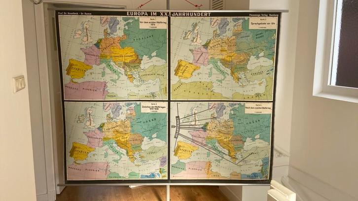 Grote unieke schoolkaart Europa im XX Jahrhundert, Antiek en Kunst, Antiek | Schoolplaten, Geschiedenis, Ophalen
