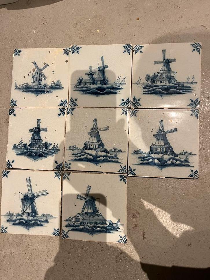 Tichelaar - Makkum | Oude Hollandse Tegels met Molens, Antiek en Kunst, Antiek | Wandborden en Tegels, Ophalen