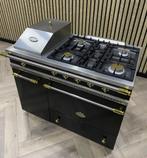 Luxe Zwarte Lacanche Fornuis 110cm Gas + Friteuse, Witgoed en Apparatuur, Fornuizen, Zo goed als nieuw, Grill, Vrijstaand, 4 kookzones