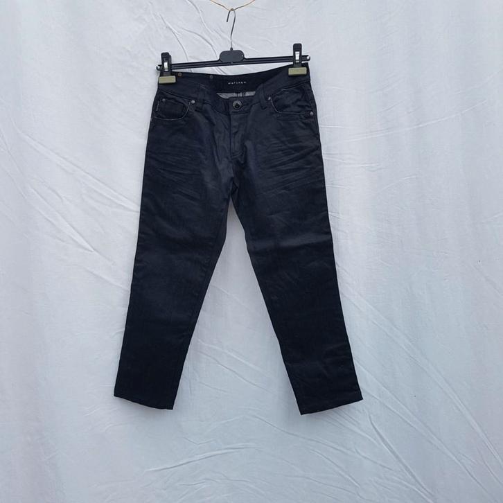 Stoere zwarte 3/4e spijkerbroek. mt XS. Merk Watcher, Kleding | Dames, Spijkerbroeken en Jeans, Zo goed als nieuw, W27 (confectie 34) of kleiner