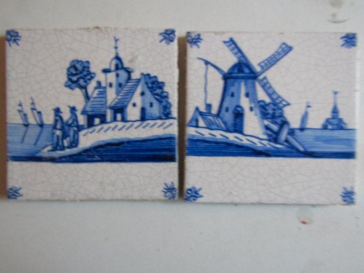 twee antieke terptegels, Antiek en Kunst, Antiek | Wandborden en Tegels, Ophalen of Verzenden