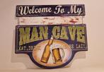 Welcome, man cave, eat, drink, metaal,wandbord, Ophalen of Verzenden, Nieuw
