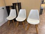 3 stuks mooie bijzet stoelen houten frame, Ophalen, Gebruikt, Overige kleuren, Drie