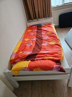 Eenpersoonsbed met lattenbodem en matras, 90 cm, Eenpersoons, Wit, Ophalen of Verzenden