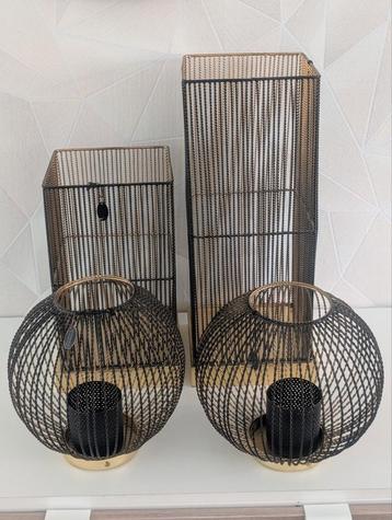 Riverdale Windlichten Zwart-Goud (Set) beschikbaar voor biedingen