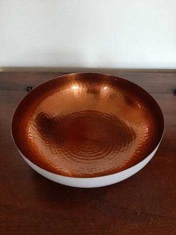  Schaal koper kleur/wit, diameter 21 cm beschikbaar voor biedingen
