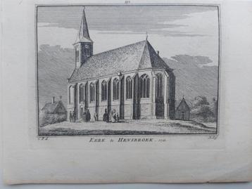 352 / Kerk te Hensbroek Oude gravure 18e eeuw van H. Spilman beschikbaar voor biedingen