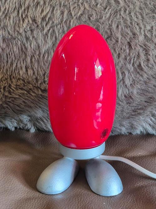 Ikea fjorton rood B9806 vintage Dino egg rood lamp, Huis en Inrichting, Lampen | Tafellampen, Gebruikt, Minder dan 50 cm, Glas