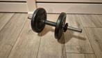 Halter met schijven, Sport en Fitness, Fitnessmaterialen, Ophalen, Gebruikt, Borst, Halterset