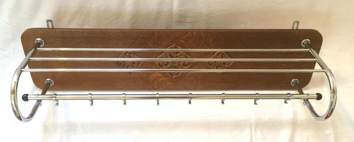 wandkapstok met verchroomd buisframe jaren ’50, vintage, Huis en Inrichting, Woonaccessoires | Kapstokken, Gebruikt, Wandkapstok