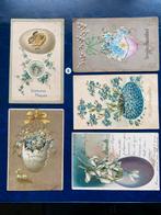 5 x Paaskaarten gepreegde ansichtkaarten antiek zeer oud, Verzamelen, Ophalen of Verzenden, Voor 1920