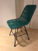 Rotan stoel HK living, groen mer zwart onderstel, Huis en Inrichting, Ophalen, Zo goed als nieuw, Eén